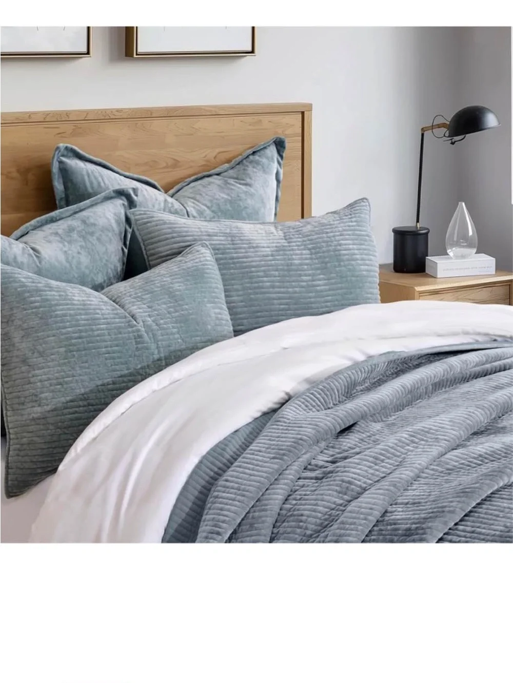 EverGrace Velvet Quilt Set full/queen Size, Luxurious Soft Quilted Bedding Sets